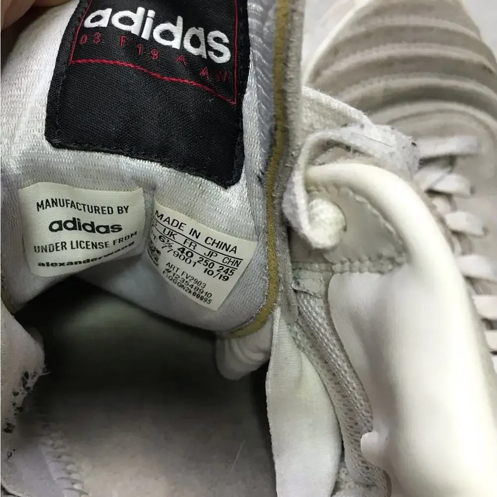Adidas x Alexander Wang b-ball soccer grey suede leather low top sneakers 7